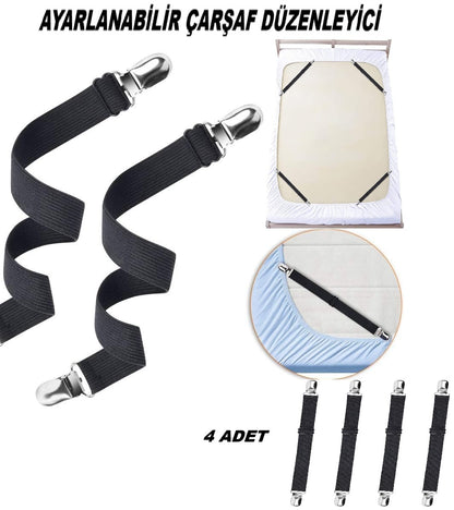 Ayarlanabilir Çarşaf Lastiği, Çarşaf Bağlantı Kayışları,  Çarşaf  ve Örtü Tutucuları, Örtü Sabitleyici