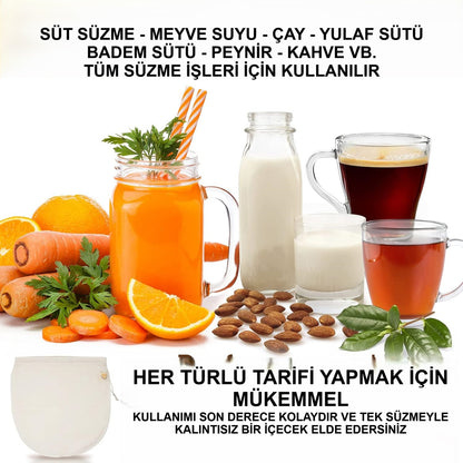Çok Amaçlı Süzme Torbası, Süt Süzme Torbası, %100 Doğal Süzme Torbası