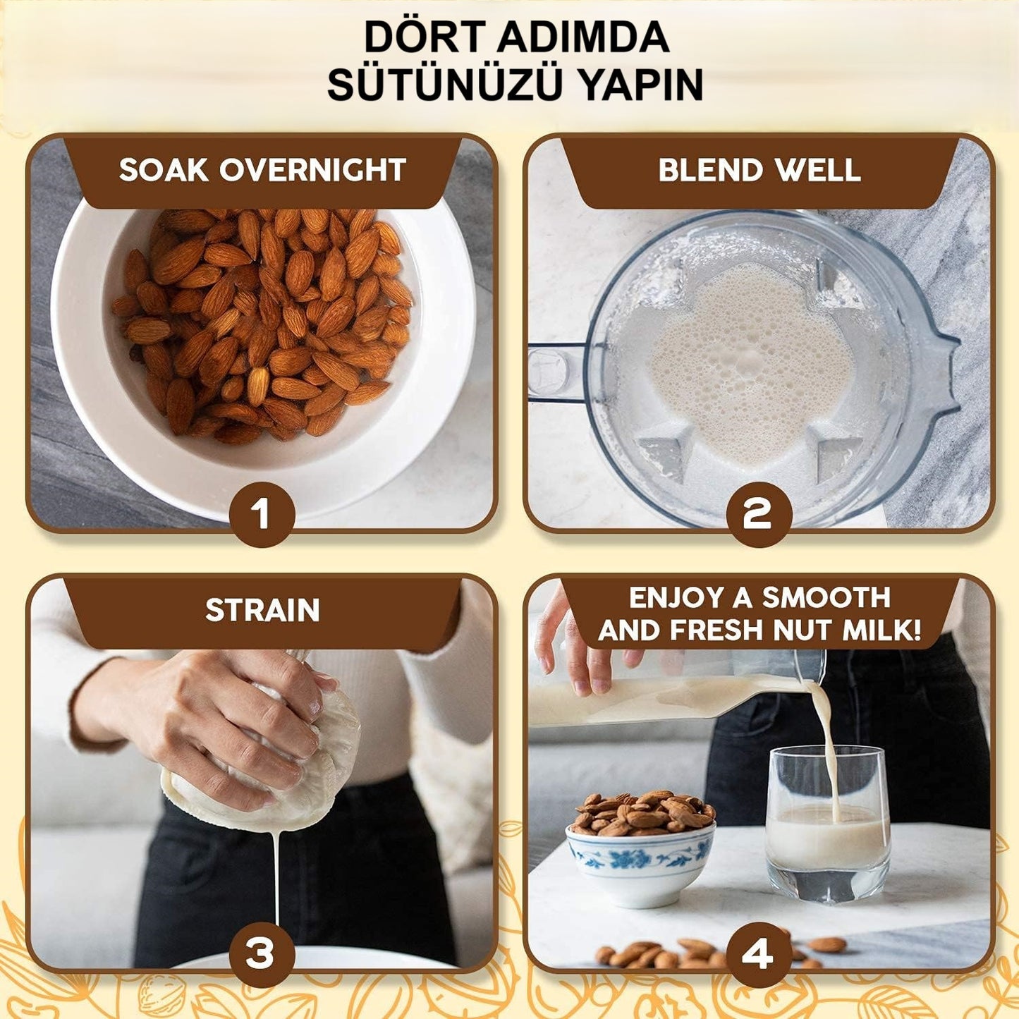 Çok Amaçlı Süzme Torbası, Süt Süzme Torbası, %100 Doğal Süzme Torbası