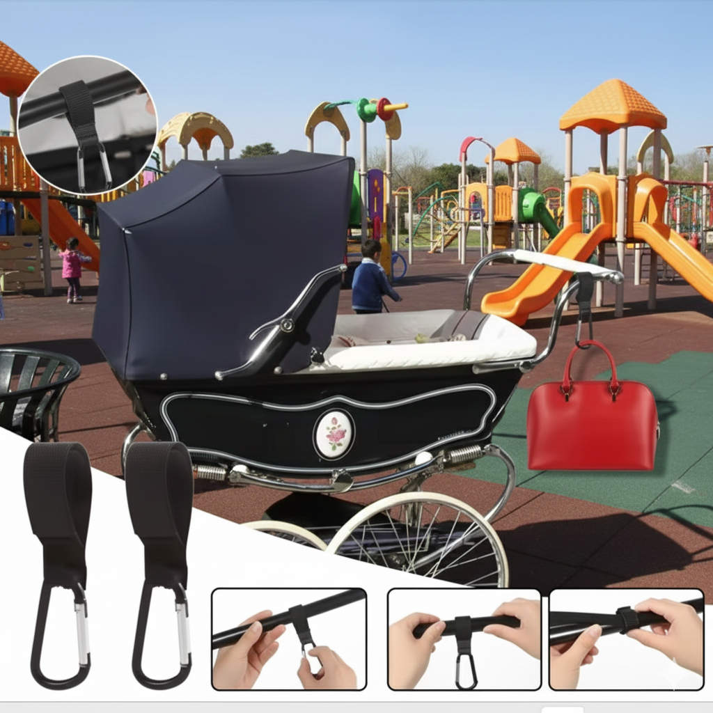 Bebek Arabası Askısı, Bebek Arabası Askıları ve Kancaları, Ayarlanabilir Bebek Arabası Karabina