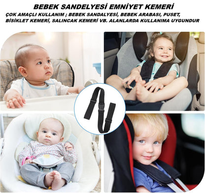 Bebek/Çocuk 2 Nokta Emniyet Kemeri, Bebek Emniyet Kemeri, Mama Sandalyesi Kayışı, Bebek Arabası Kemeri