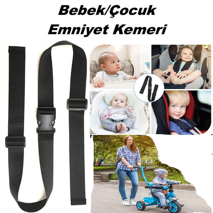 Bebek/Çocuk 2 Nokta Emniyet Kemeri, Bebek Emniyet Kemeri, Mama Sandalyesi Kayışı, Bebek Arabası Kemeri