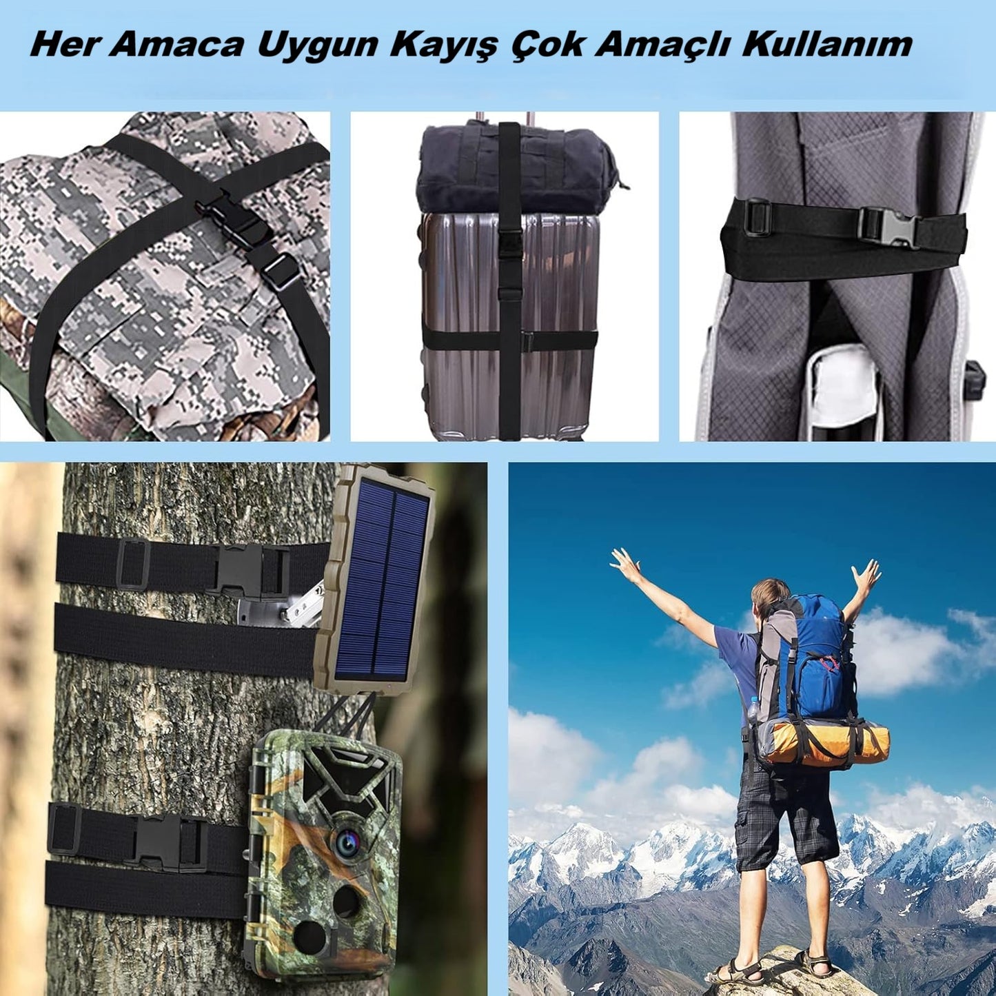 Çok Amaçlı Ayarlanabilir Kayış, Düzenleyici Seyahat Kemeri, Bağlama Kayışı, Outdoor Ekipman