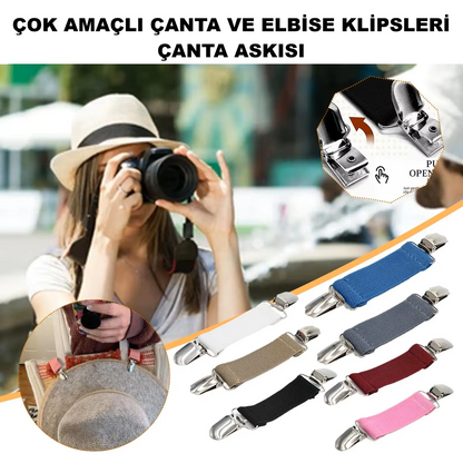Çok Amaçlı Çanta Askısı, Eller Serbest Çanta Klipsi, Elbise Klipsi, Broş, Çanta ve Elbise Aksesuar