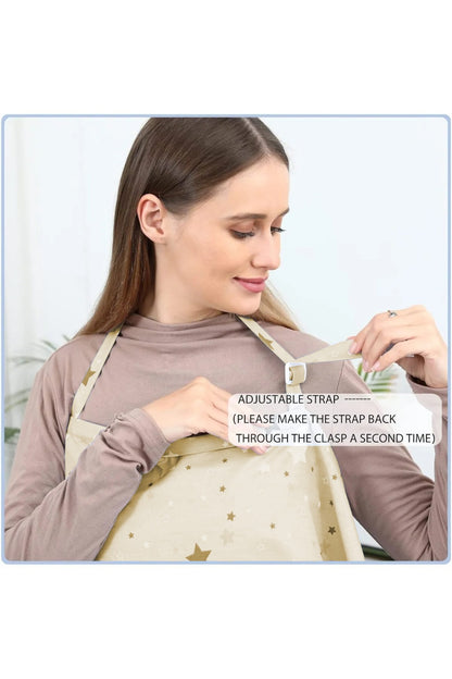 Krem Emzirme Önlüğü, Çok Amaçlı Emzirme Örtüsü, Puset Örtüsü %100 Pamuk