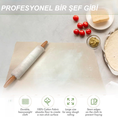 %100 Pamuk Hamur Mayalama Örtüsü, Çok Amaçlı Mutfak Örtüsü