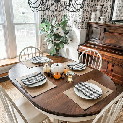 %100 Doğal 2’li Jüt Supla, Dekoratif Hasır Kumaş Amerikan Servis, Otantik Supla