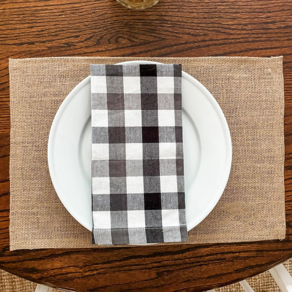 %100 Doğal 2’li Jüt Supla, Dekoratif Hasır Kumaş Amerikan Servis, Otantik Supla