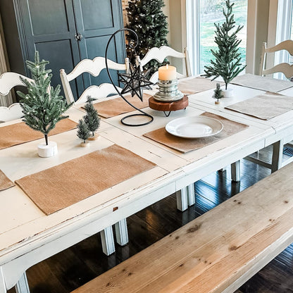 %100 Doğal 2’li Jüt Supla, Dekoratif Hasır Kumaş Amerikan Servis, Otantik Supla